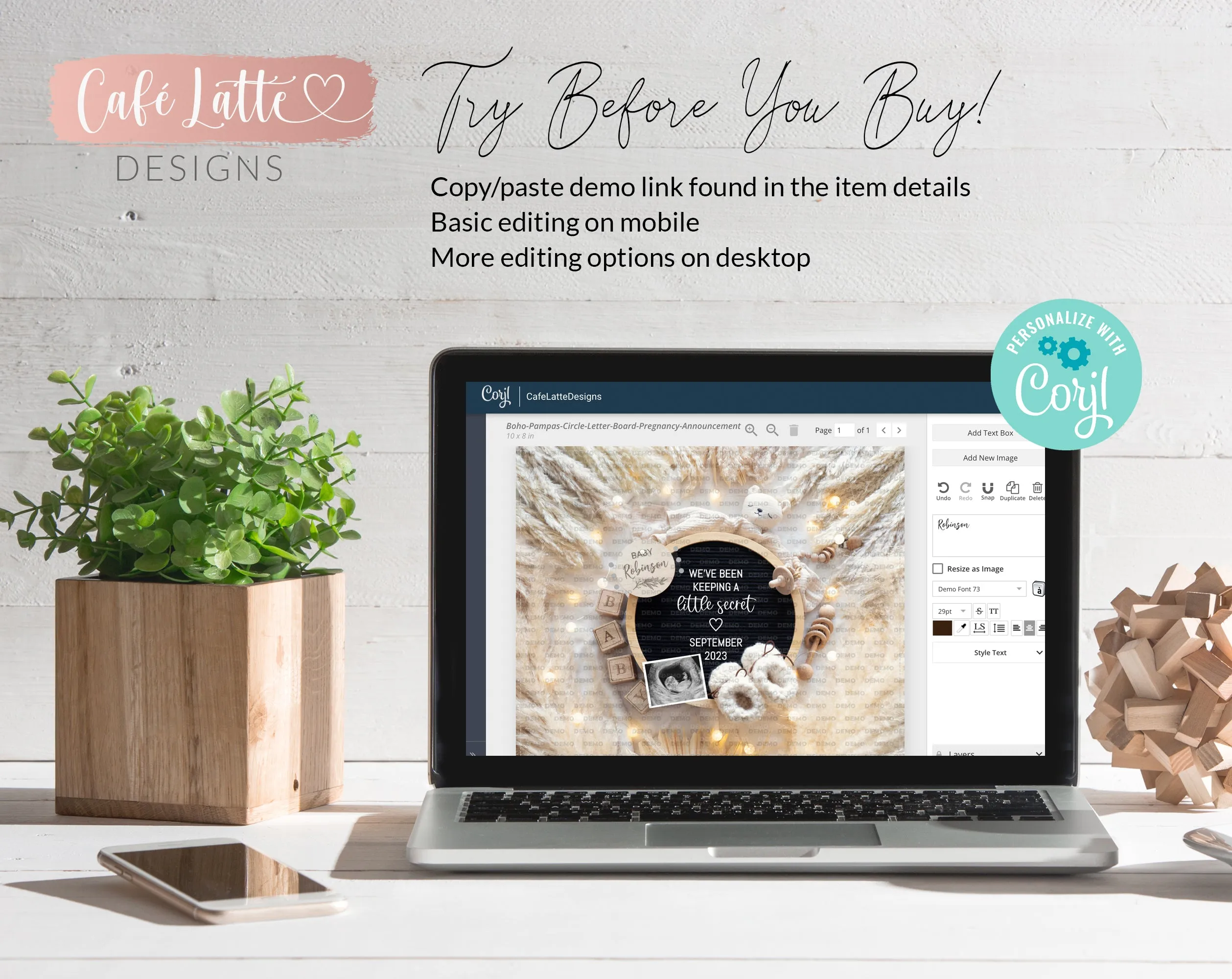 Pregnancy Announcement For Social Media Boho Neutral Theme