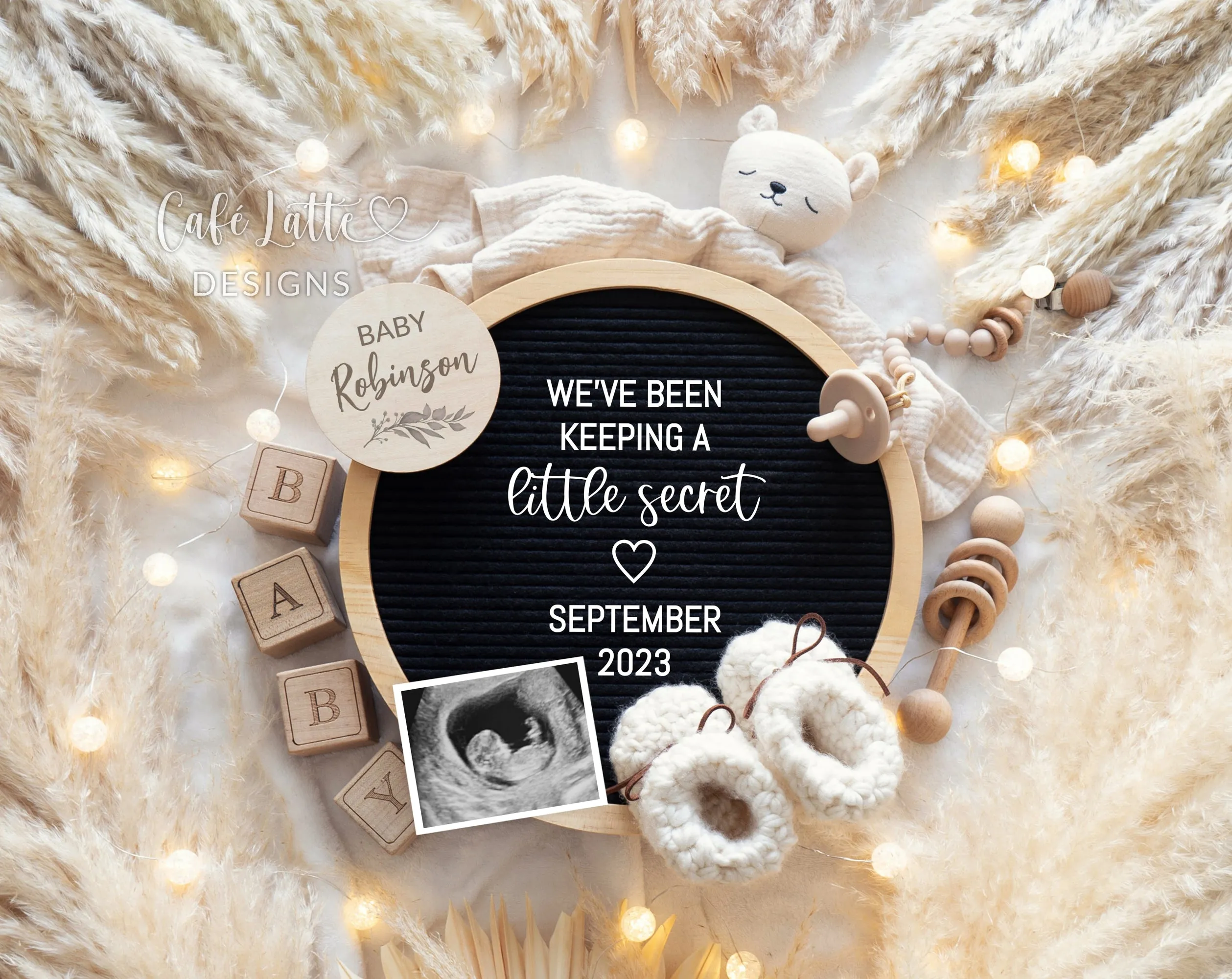 Pregnancy Announcement For Social Media Boho Neutral Theme