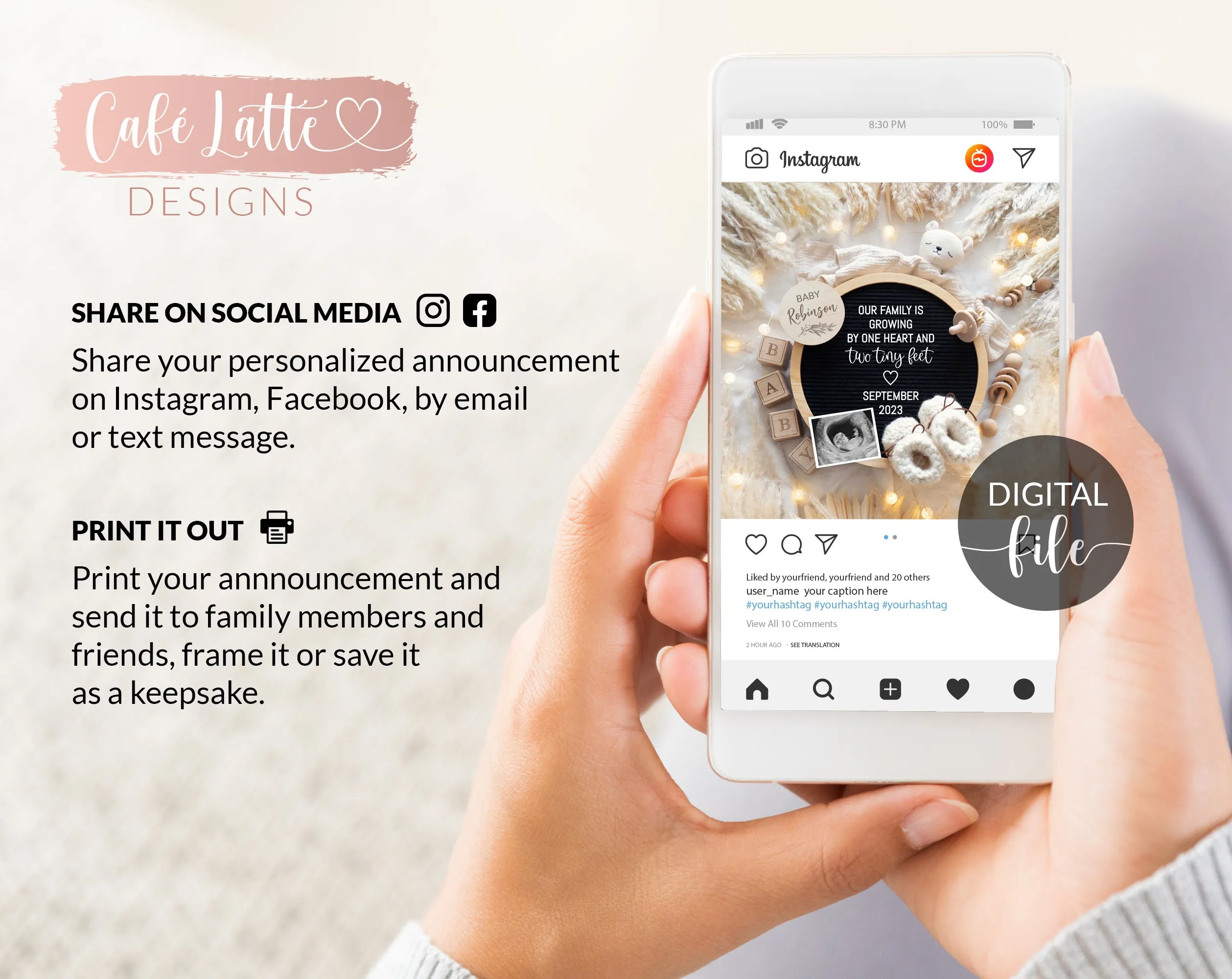 Pregnancy Announcement Gender Neutral Theme For Social Media