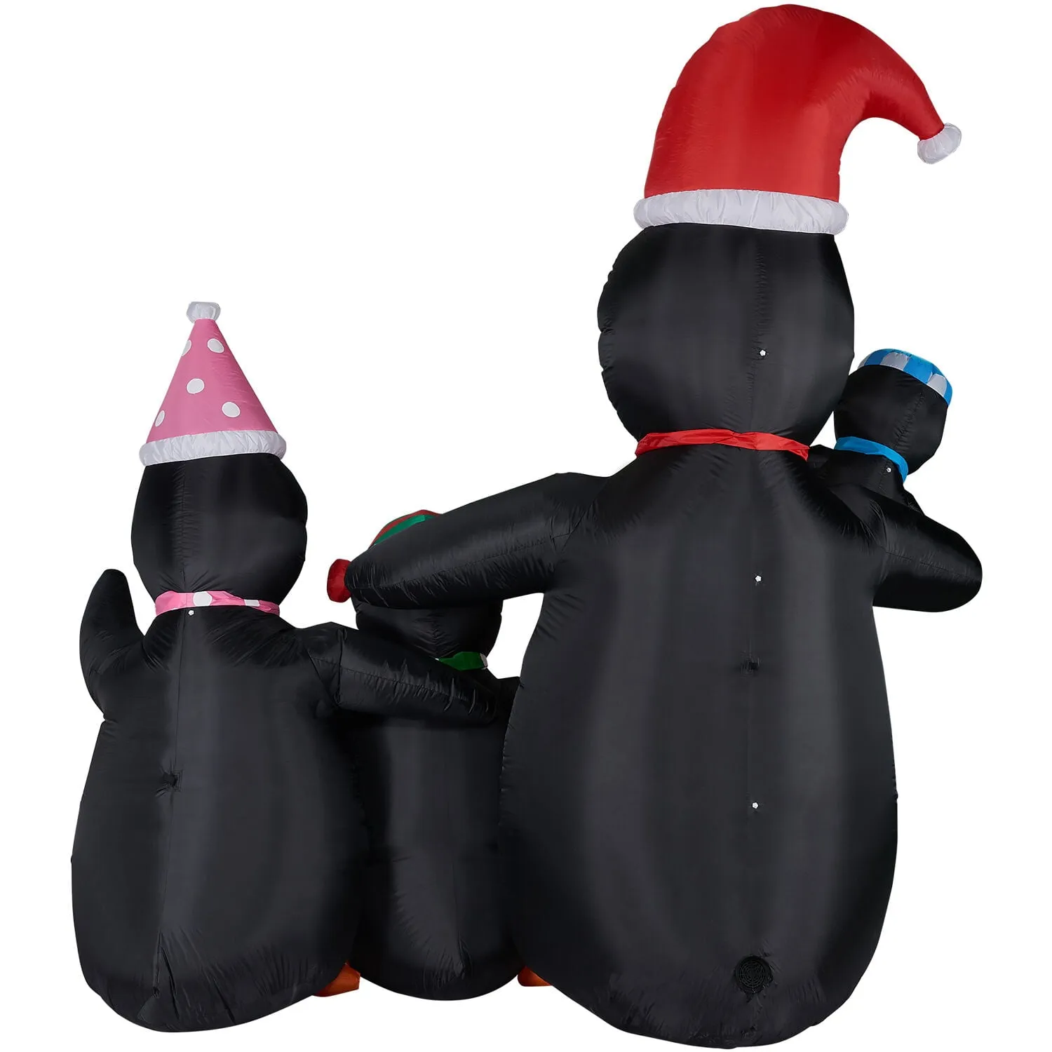 Prelit Tall Penguin Family Outdoor Christmas Yard Inflatable w/ Storage Bag 120"