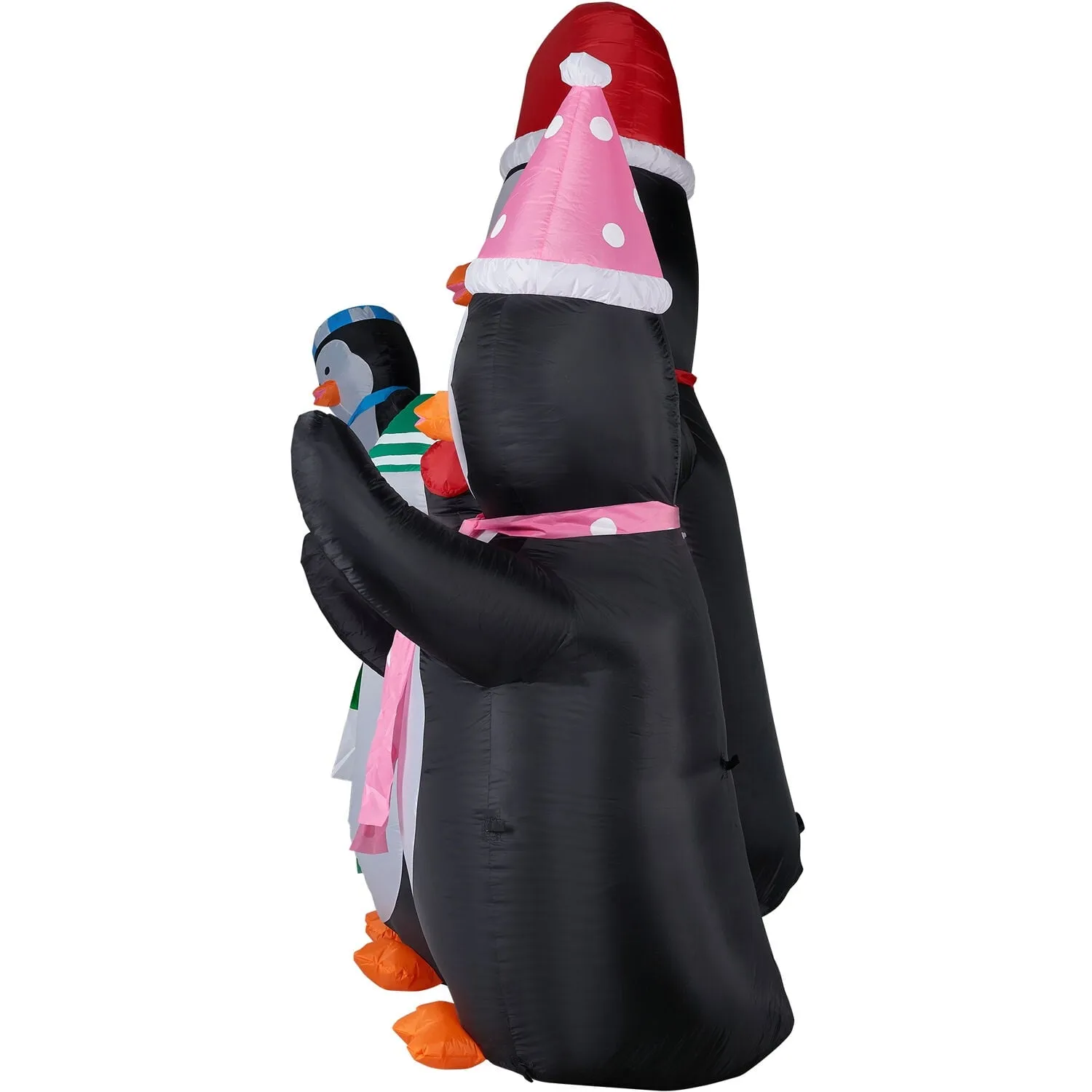 Prelit Tall Penguin Family Outdoor Christmas Yard Inflatable w/ Storage Bag 120"