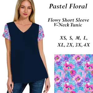 Preorder 3/11 Pastel Floral Patterned Sleeve Flowy Tunic