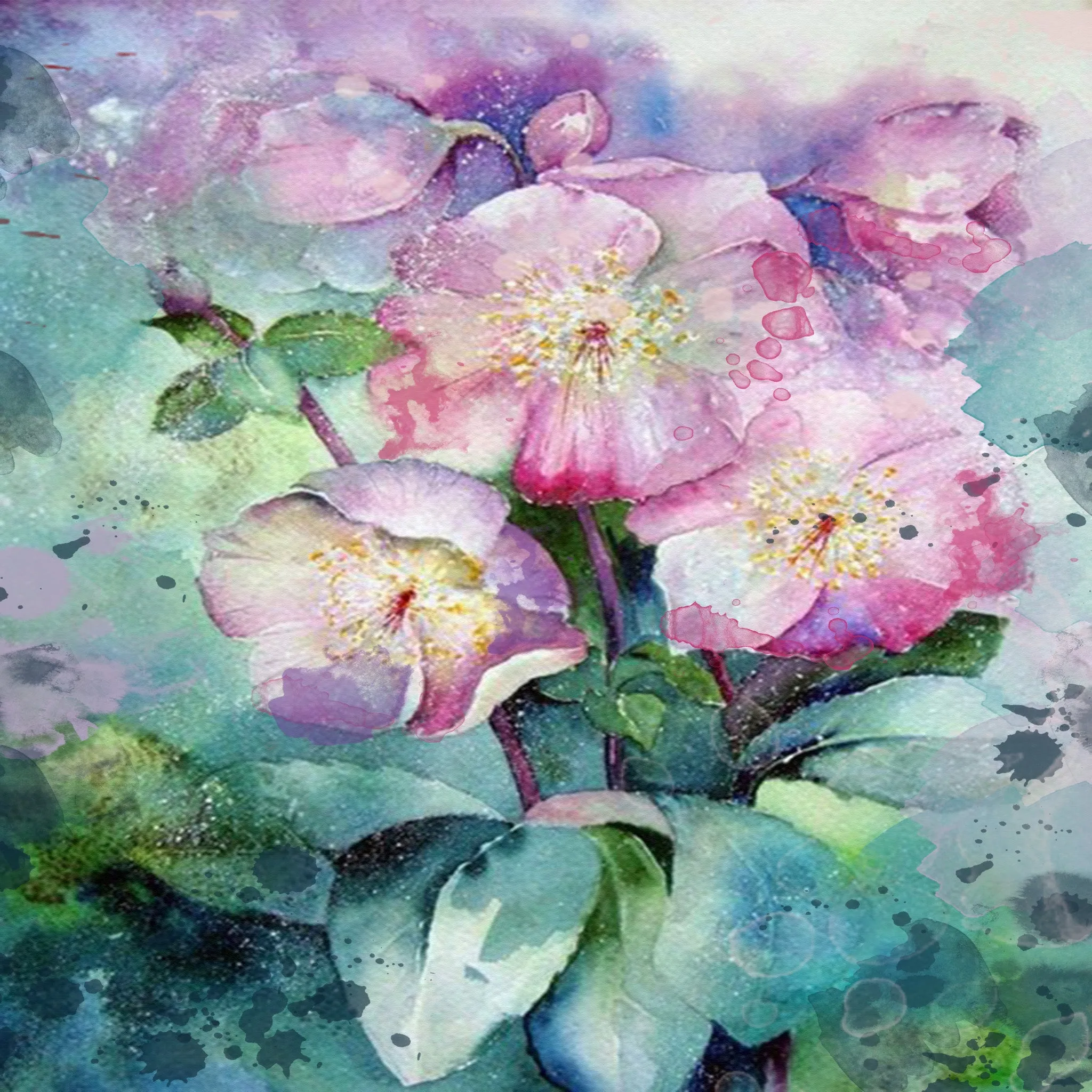 Printed Vinyl,Patterned Vinyl,HTV Prints,Vinyl Print,sheet size 12"x12'',Adhesive Vinyl Sheet,Vinyl Sheet, Watercolor Floral Vinyl SKU 0161