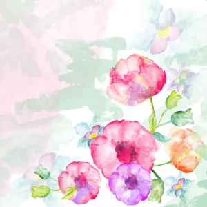 Printed Vinyl,Patterned Vinyl,HTV Prints,Vinyl Print,sheet size 12"x12'',Adhesive Vinyl Sheet,Vinyl Sheet, Watercolor Floral Vinyl SKU 0161
