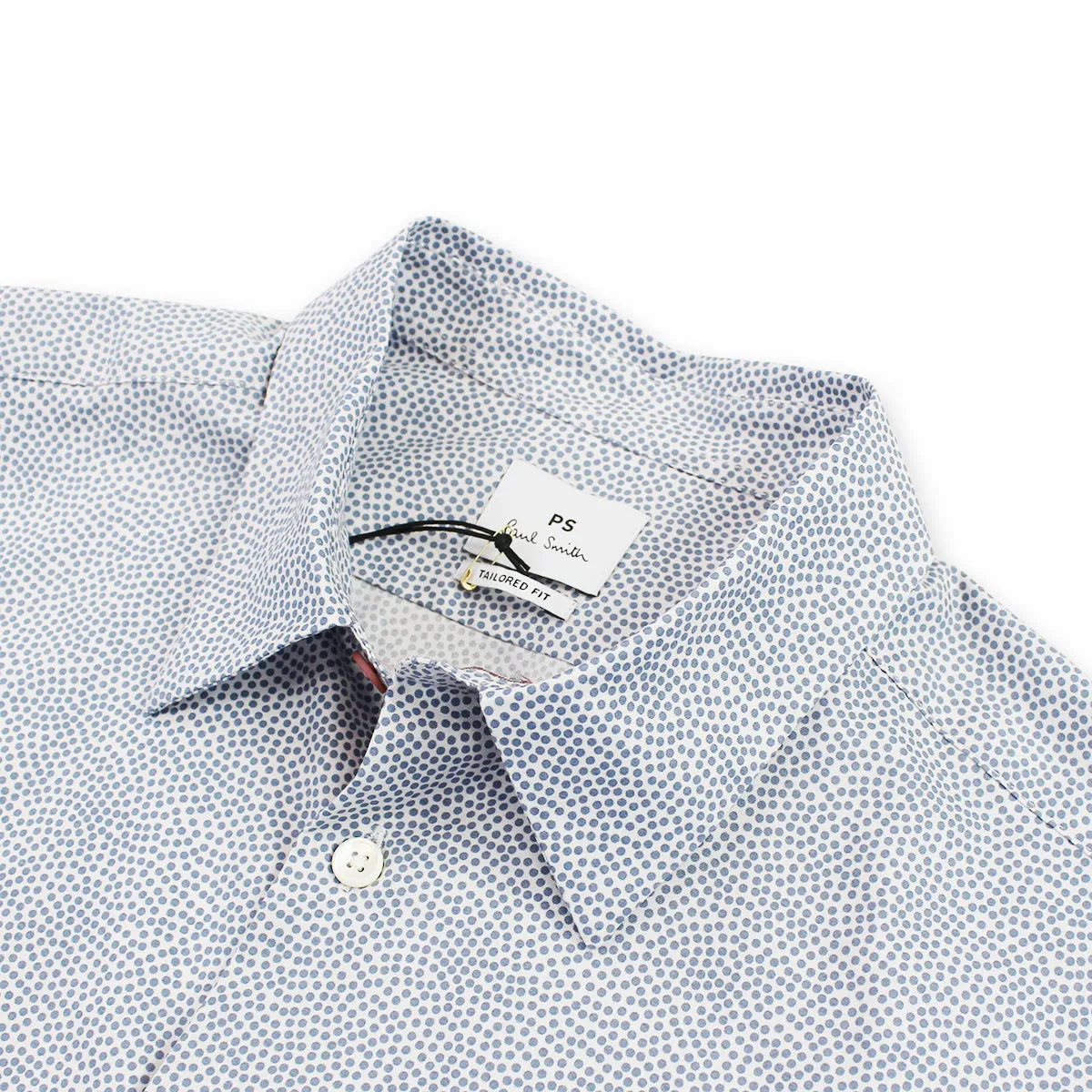 PS Paul Smith - Tailored Fit SS Patterned Shirt in White