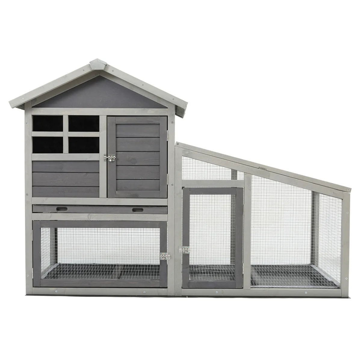 Rabbit Hutch Indoor and Outdoor Rabbit Removable Bottom Wire Mesh