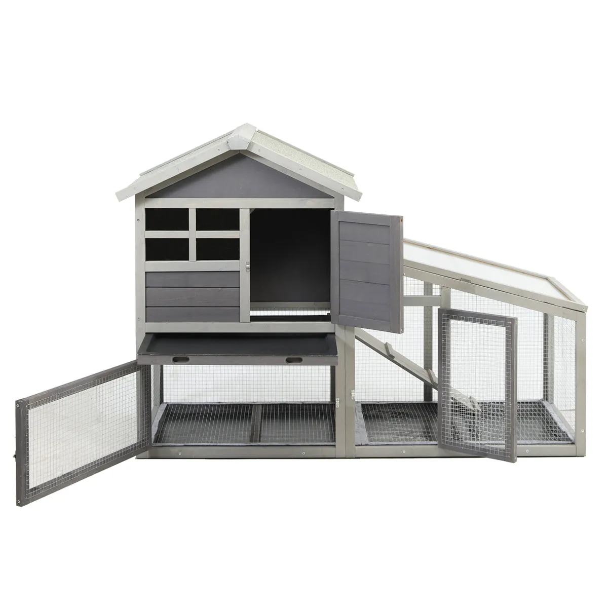 Rabbit Hutch Indoor and Outdoor Rabbit Removable Bottom Wire Mesh