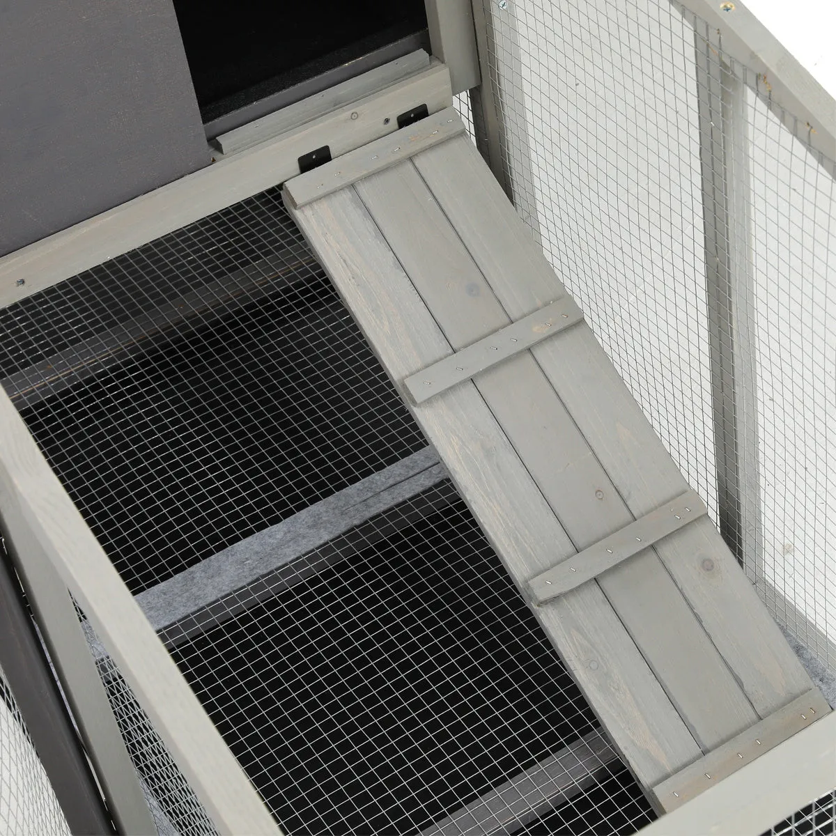 Rabbit Hutch Indoor and Outdoor Rabbit Removable Bottom Wire Mesh