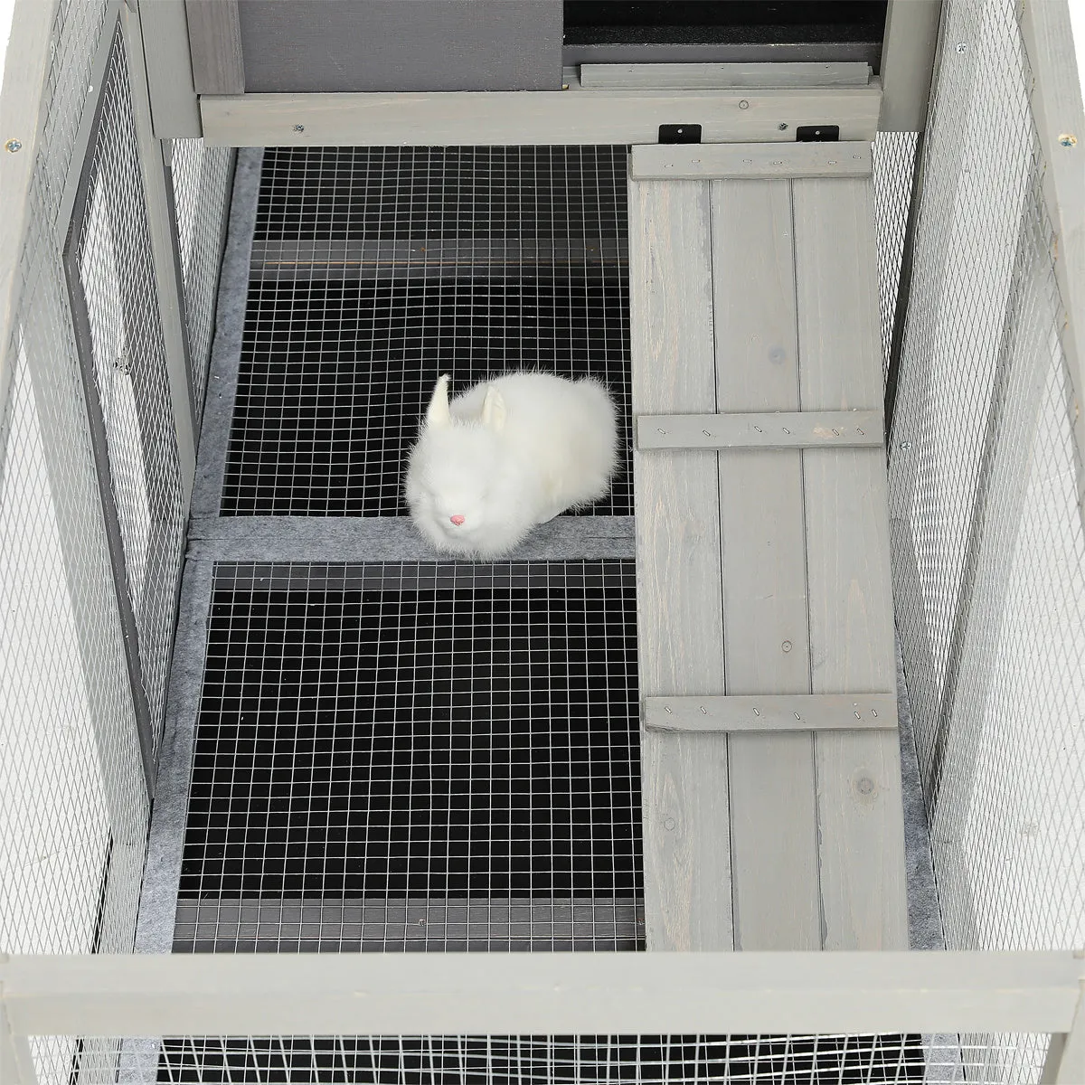 Rabbit Hutch Indoor and Outdoor Rabbit Removable Bottom Wire Mesh