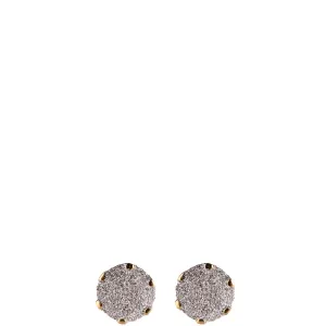 Rebecca Jolie Diamond Dust Round Gold Stud Earrings