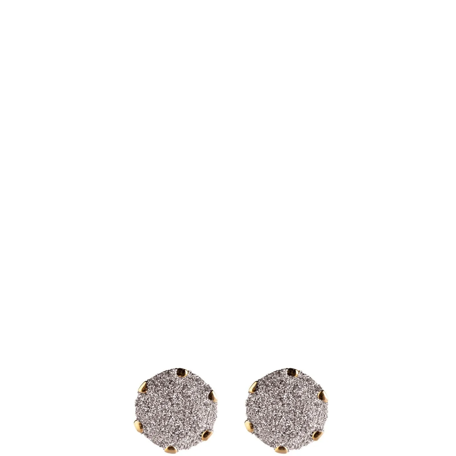 Rebecca Jolie Diamond Dust Round Gold Stud Earrings