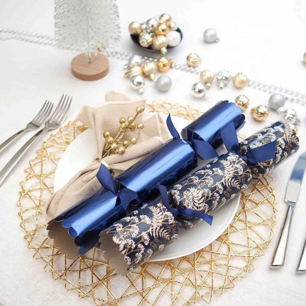Regency Luxury Crackers - Navy Floral (Set of 6)