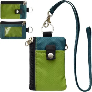 RFID Blocking Waterproof Zip Travel Wallet with Lanyard Keychain