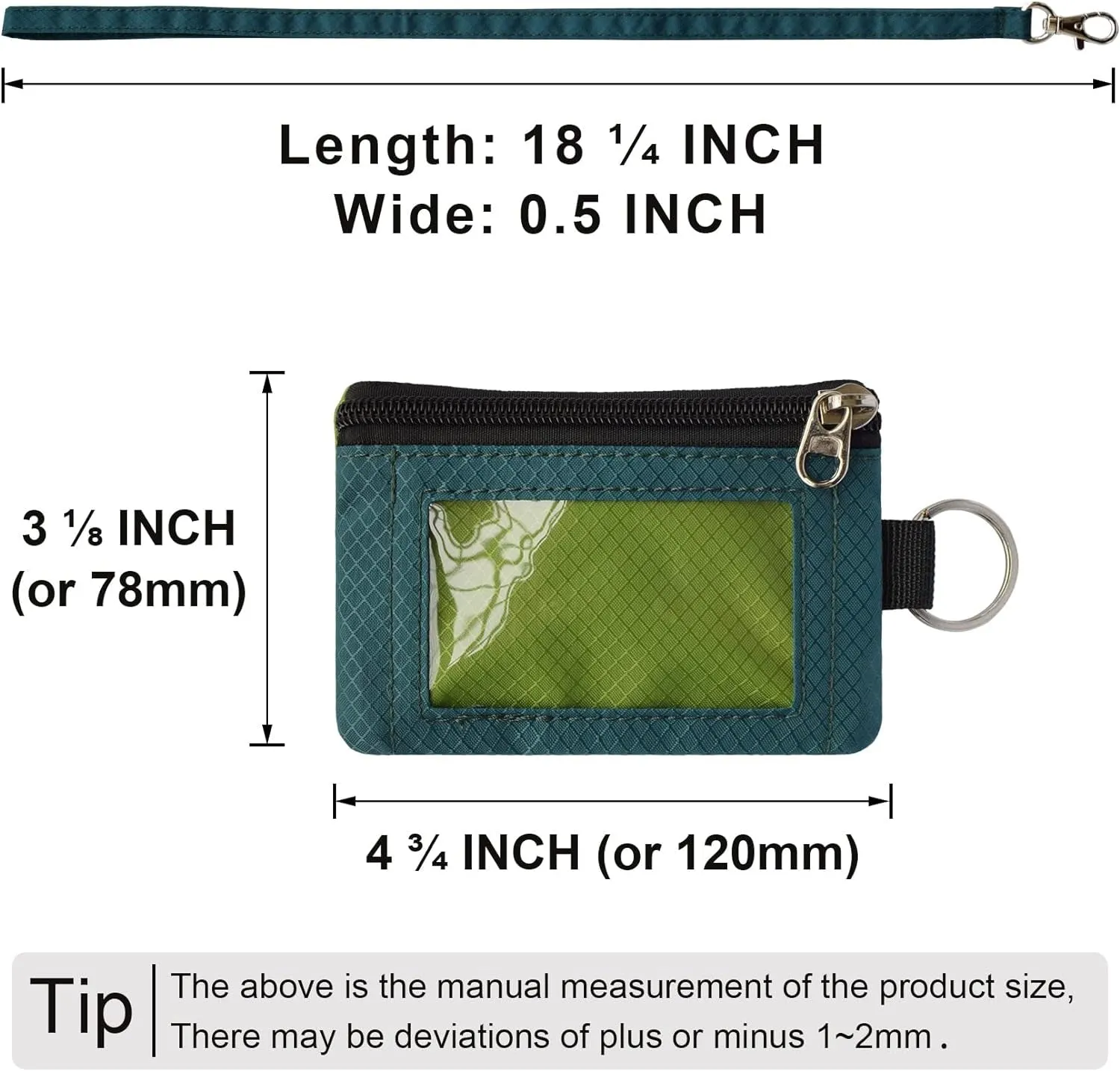 RFID Blocking Waterproof Zip Travel Wallet with Lanyard Keychain