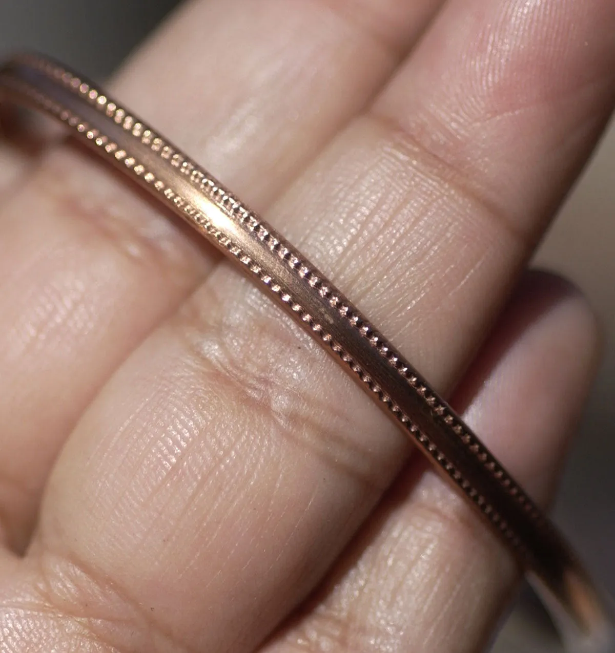Ring Strip Shank 3.5mm Dotted Half Cane Metal Wire - DIY Ring Making in Variety of Metals