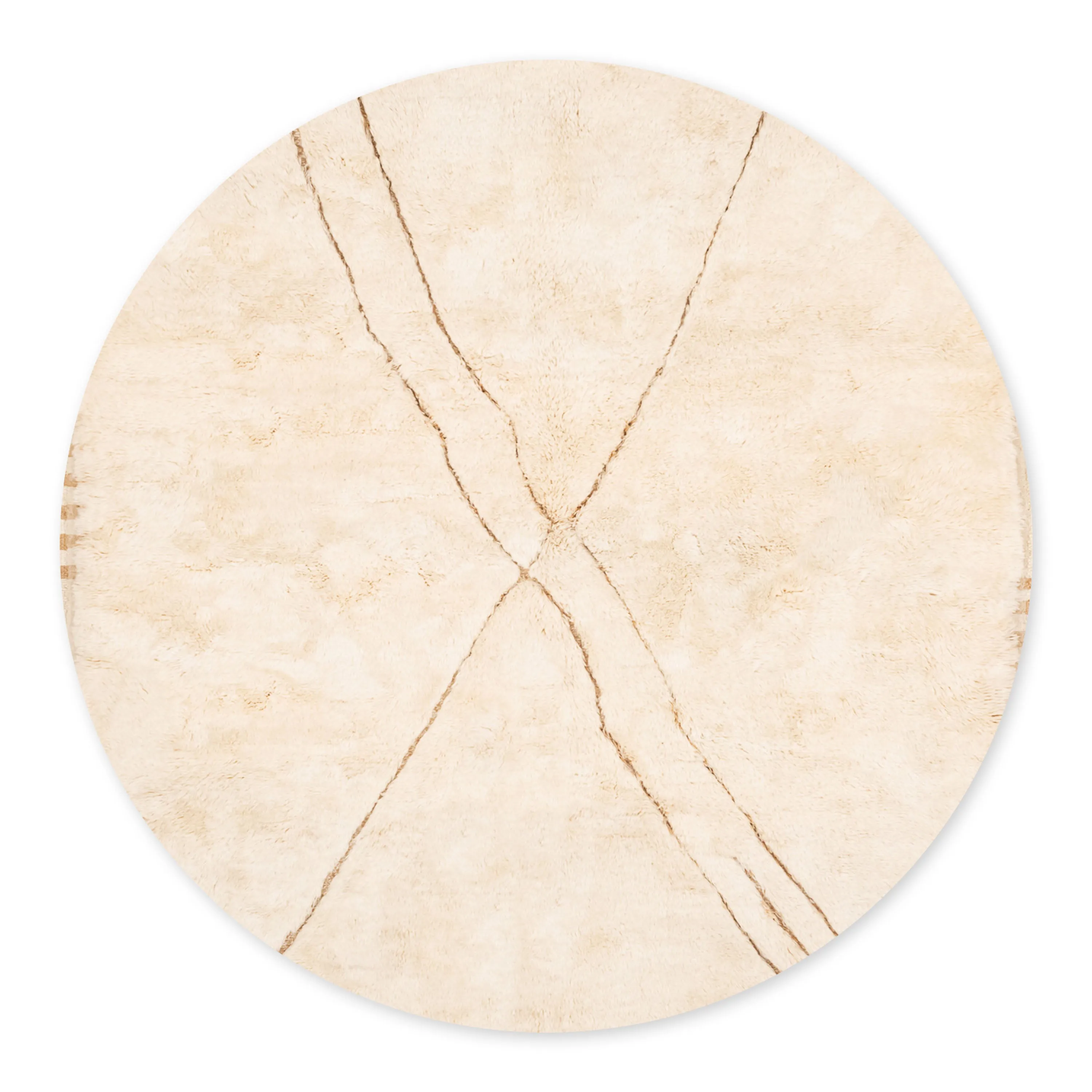 Rivers Intersection Round - Luxury Shag Moroccan Rug