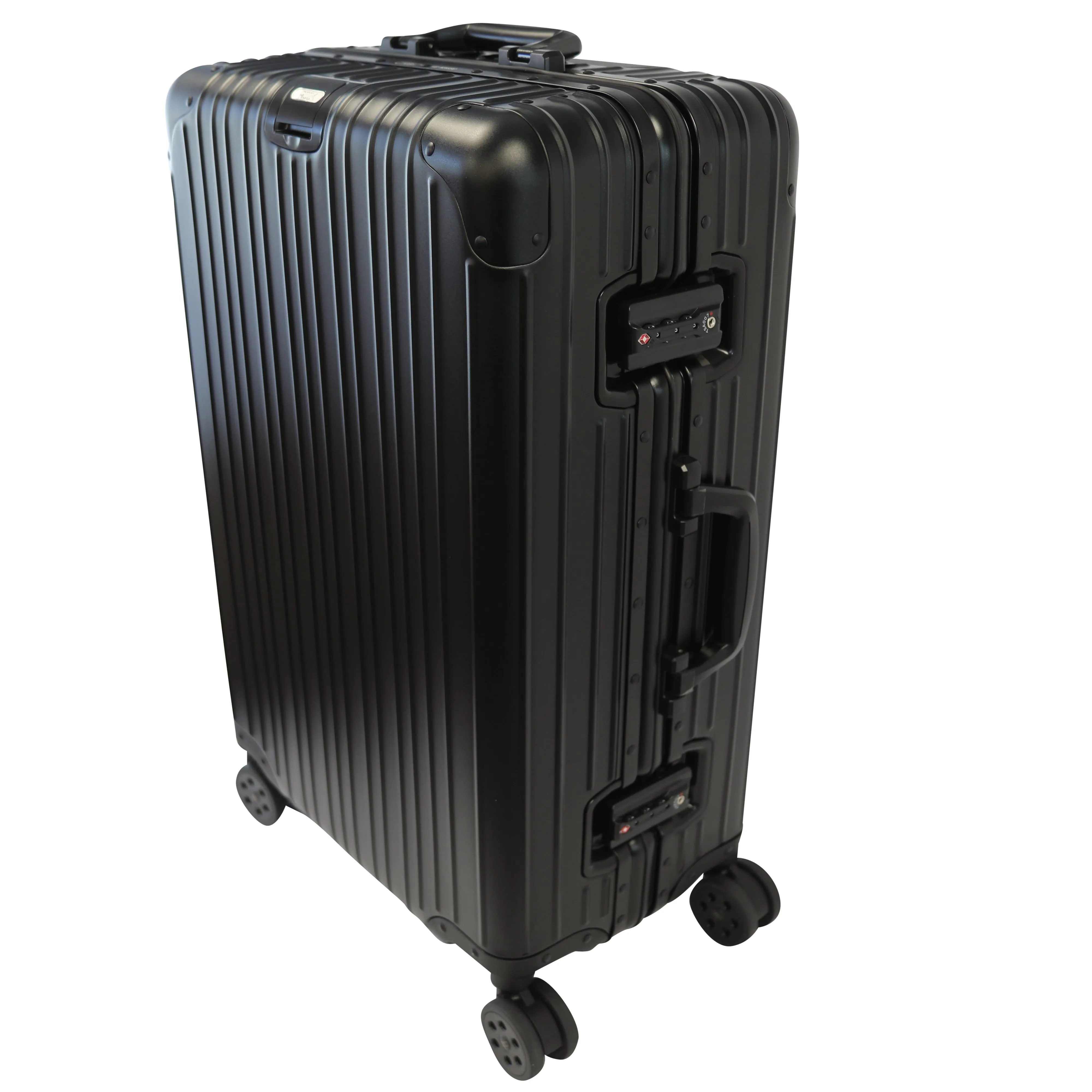 Rock Aluminium Travel Suitcase (20 Inch Black)