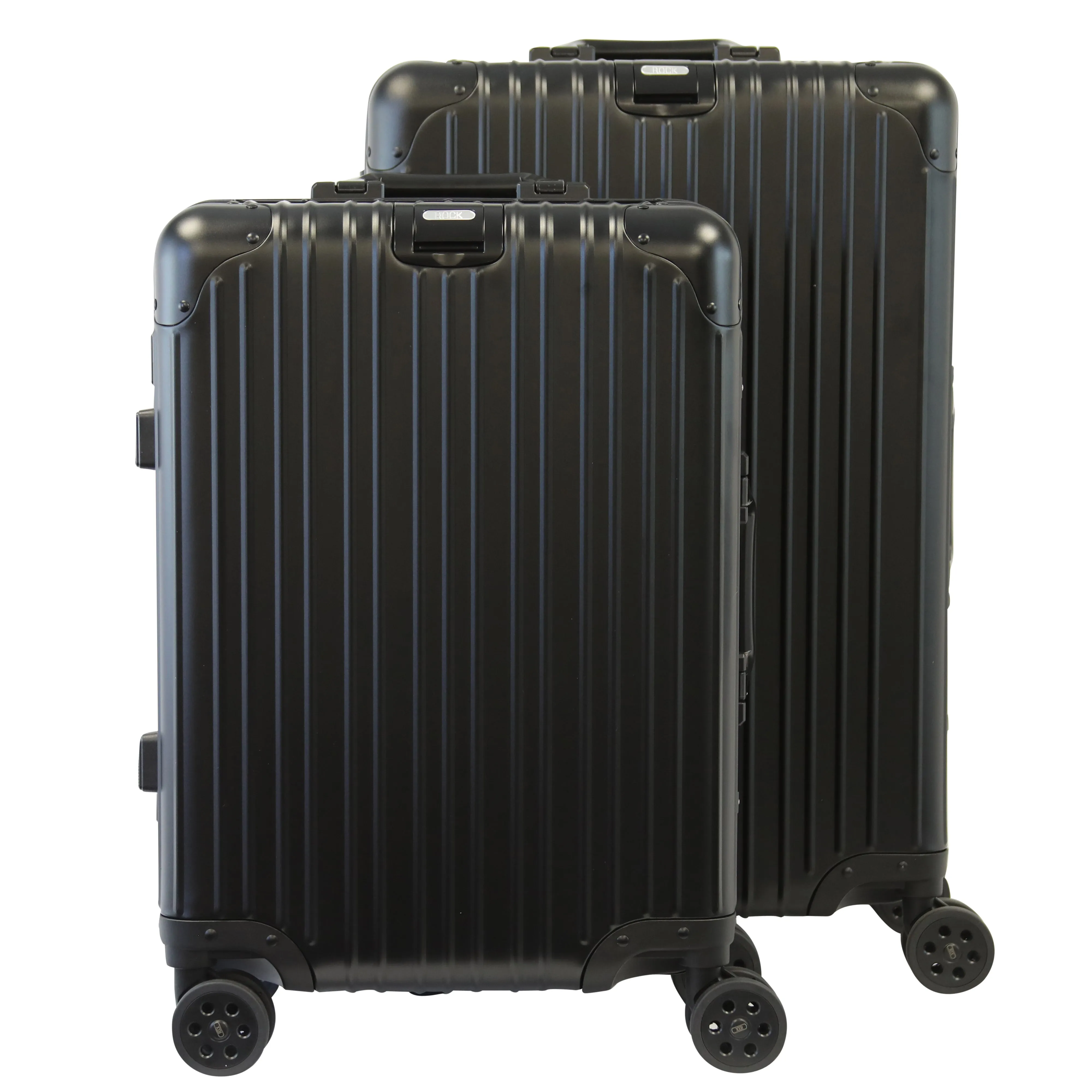 Rock Aluminium Travel Suitcase (20 Inch Black)