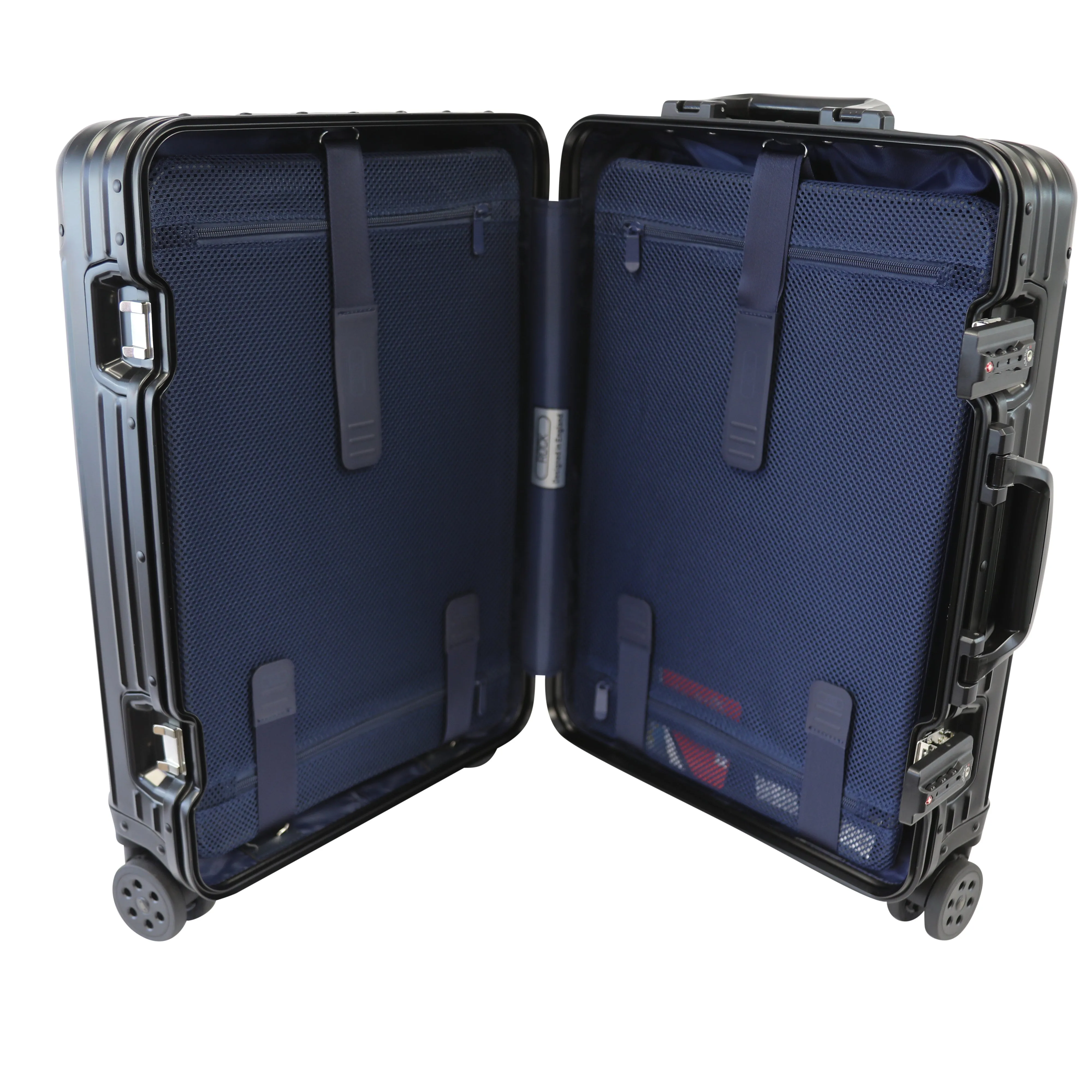 Rock Aluminium Travel Suitcase (20 Inch Black)