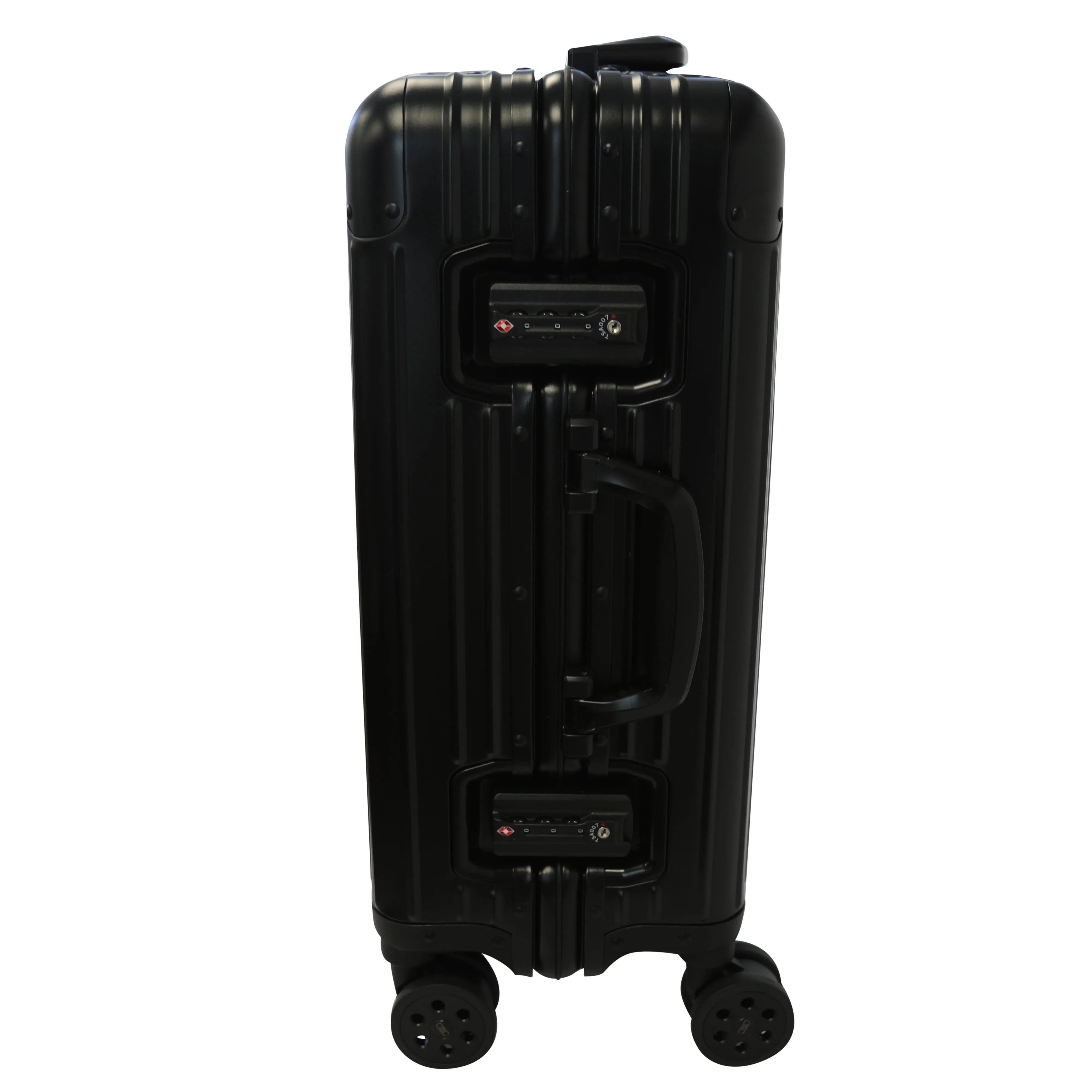 Rock Aluminium Travel Suitcase (20 Inch Black)
