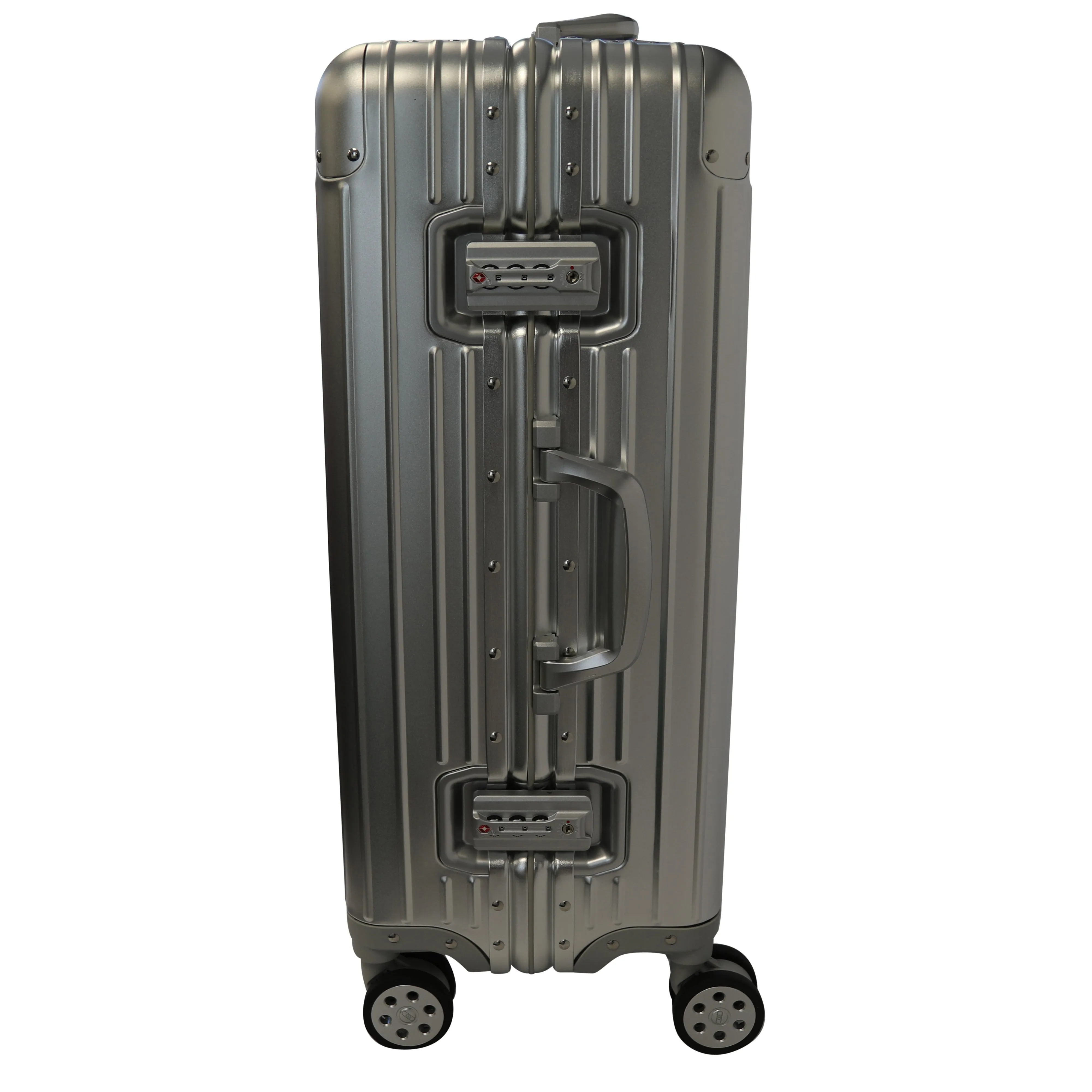 Rock Aluminium Travel Suitcase (24 Inch Silver)