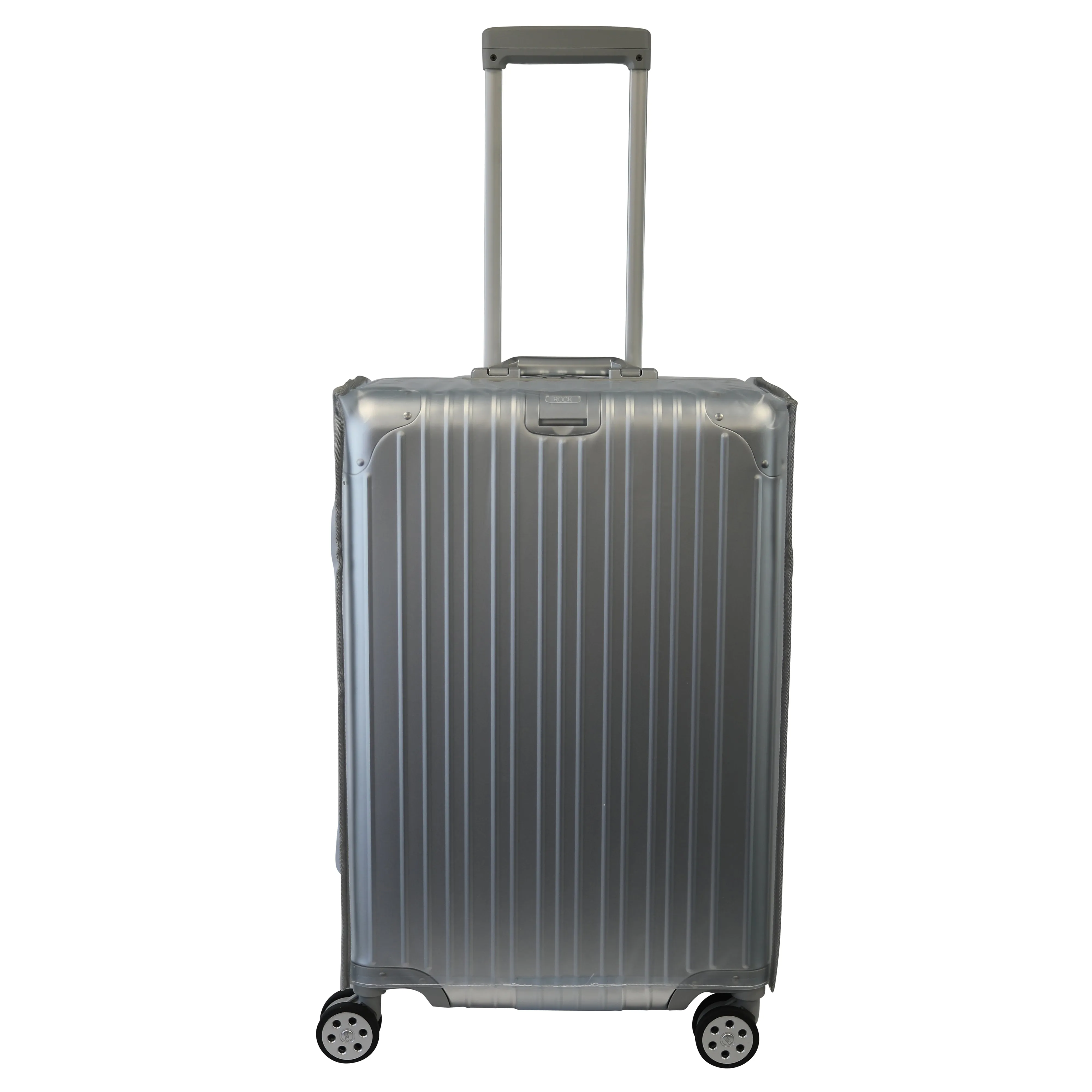 Rock Aluminium Travel Suitcase (24 Inch Silver)