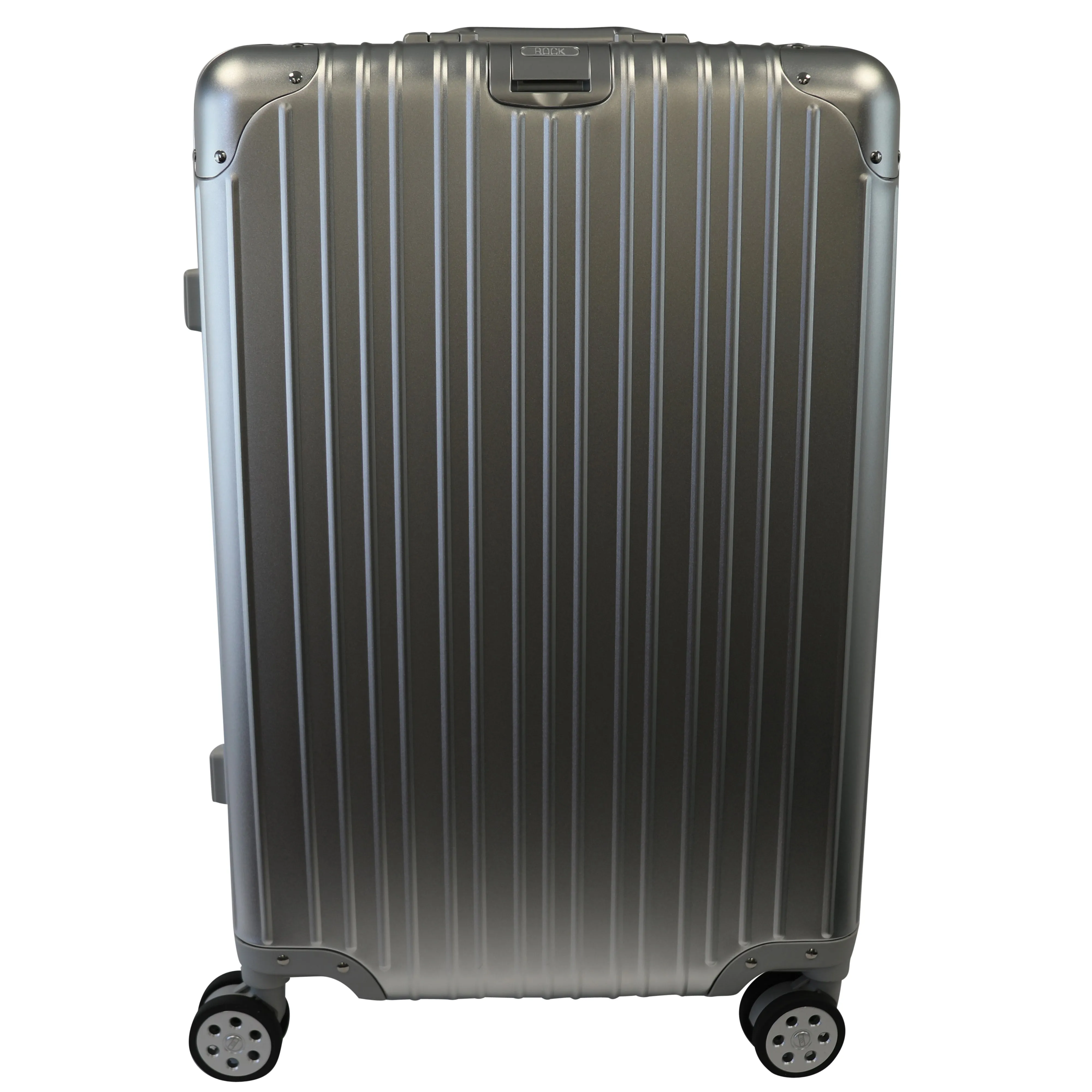 Rock Aluminium Travel Suitcase (24 Inch Silver)