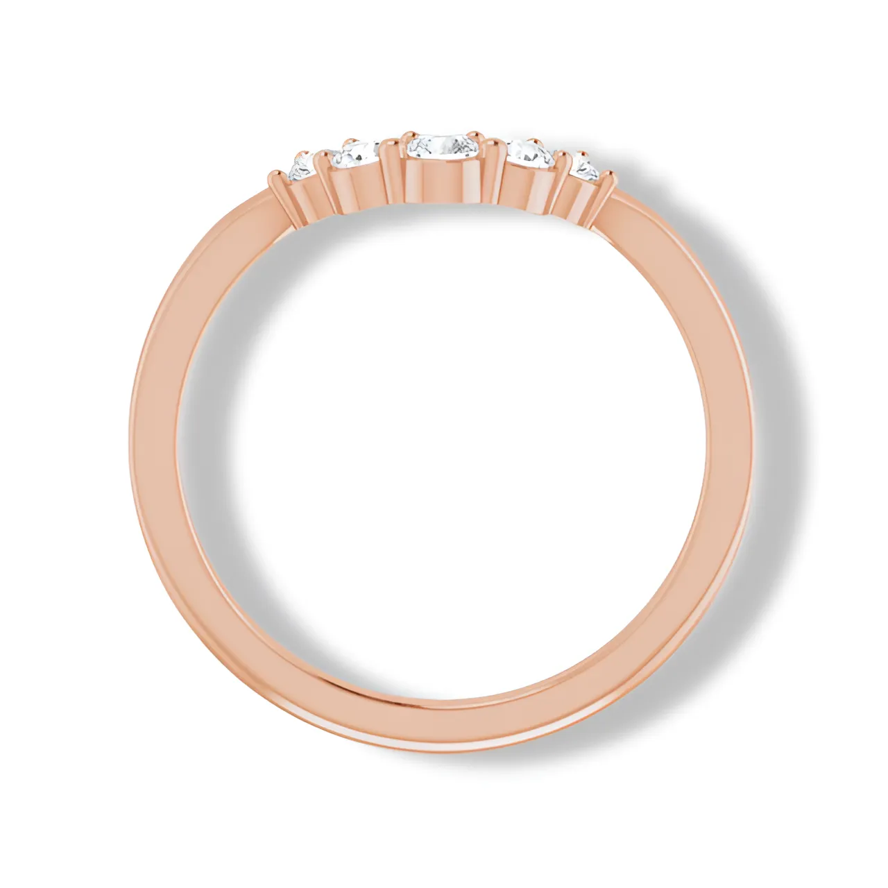 Round Diamond Curved Band