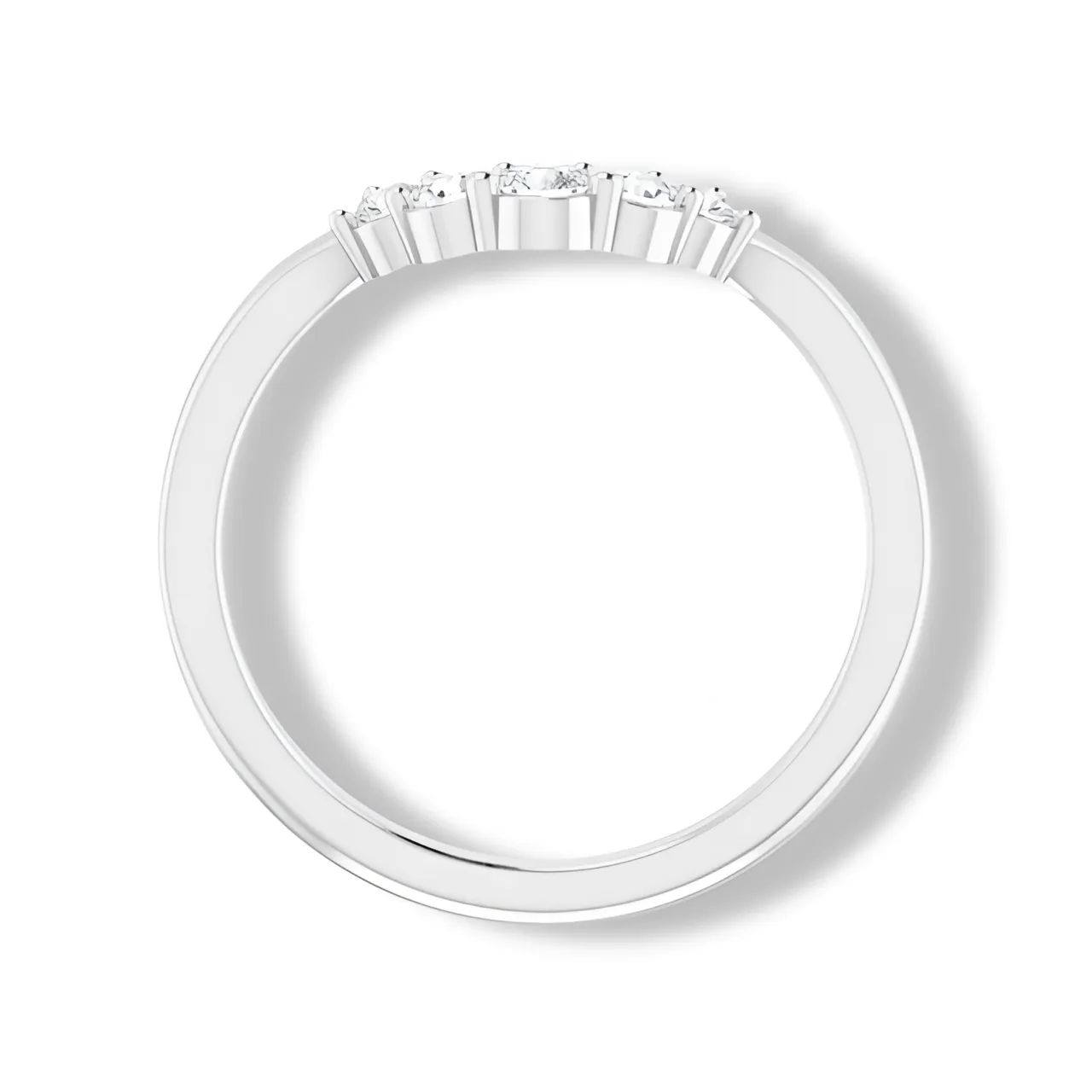 Round Diamond Curved Band