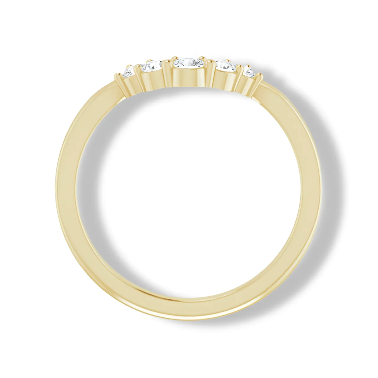Round Diamond Curved Band