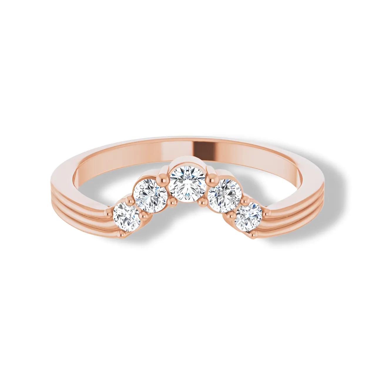 Round Diamond Curved Band