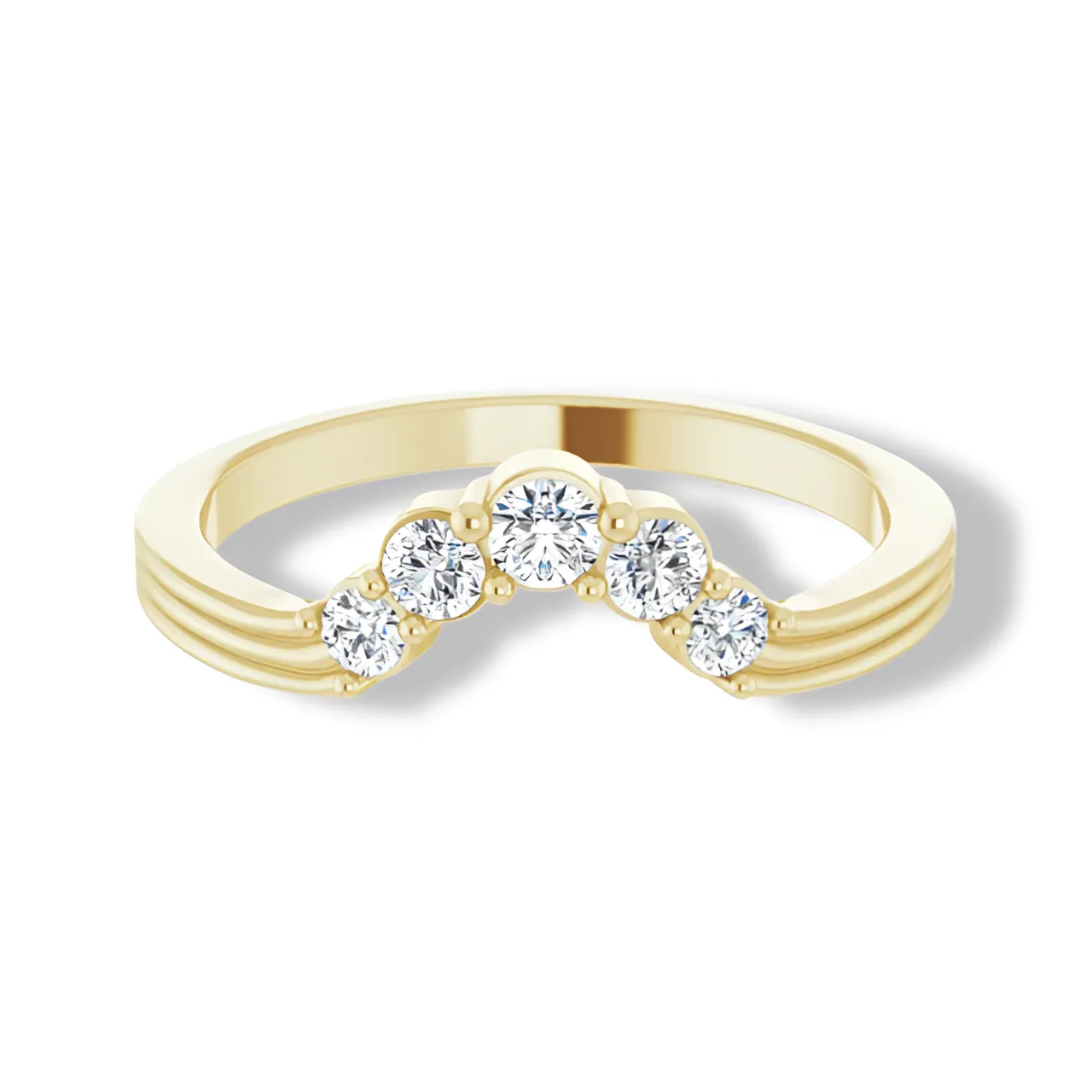 Round Diamond Curved Band