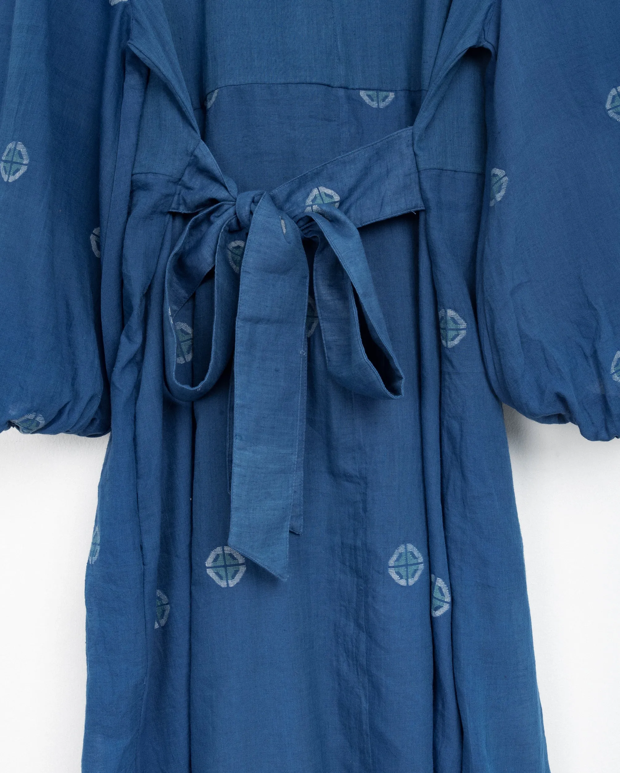 Saanvi Dress in Indigo Jamdani