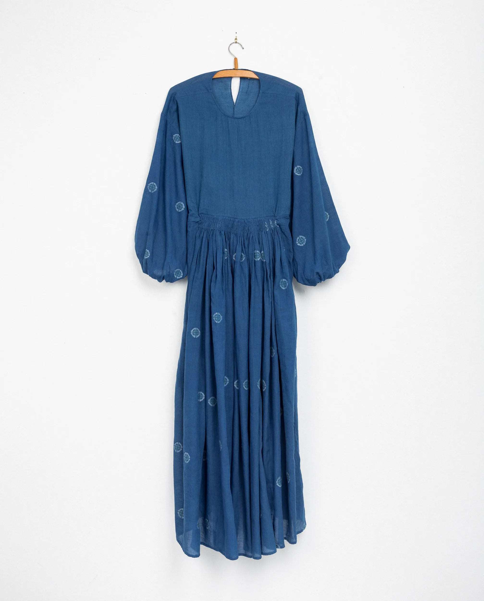 Saanvi Dress in Indigo Jamdani