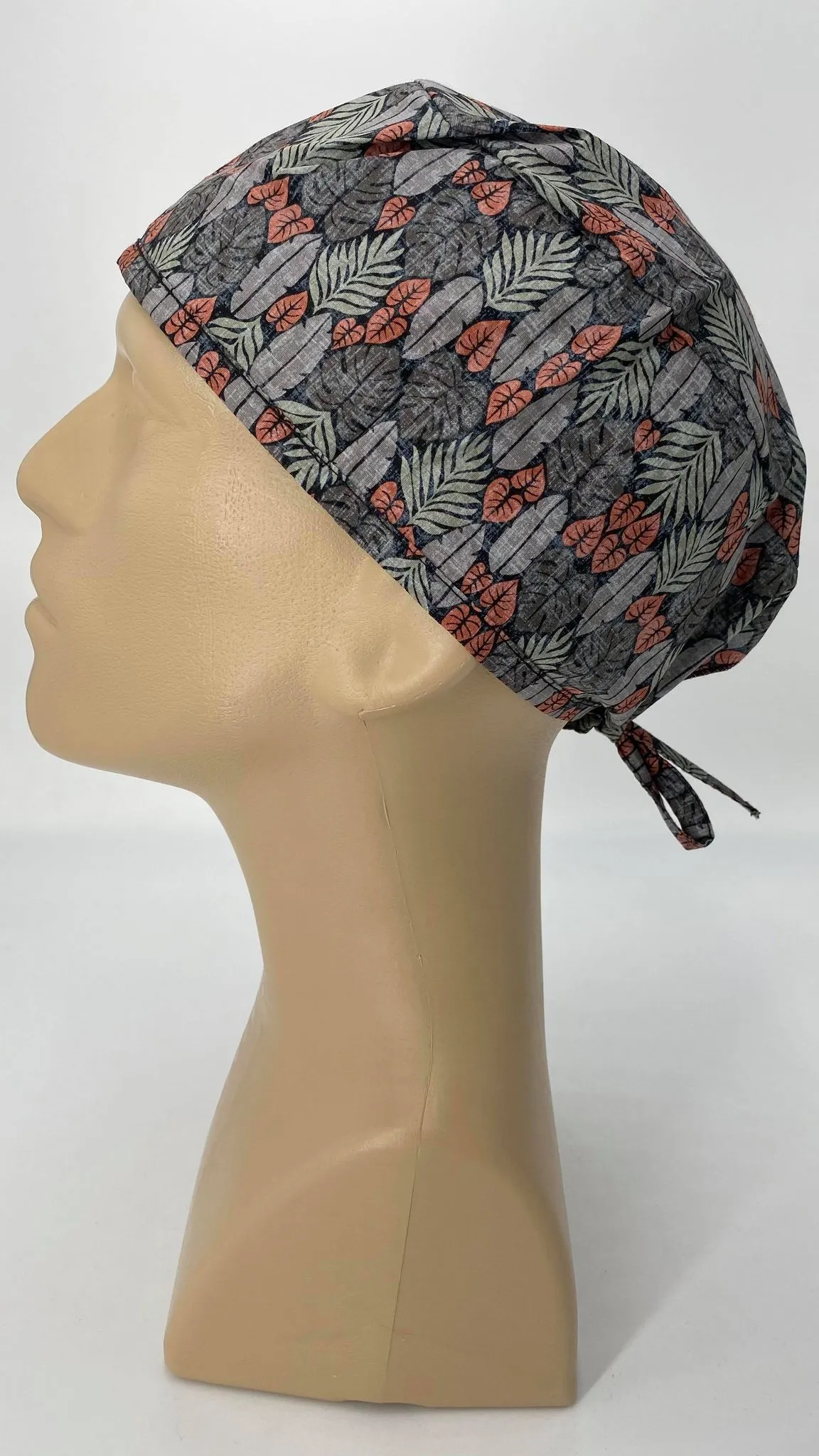 Scrub Cap Medical Surgeon Head Cover Surgical Hat Nurse Nursing Operating Room, Gray Feathers