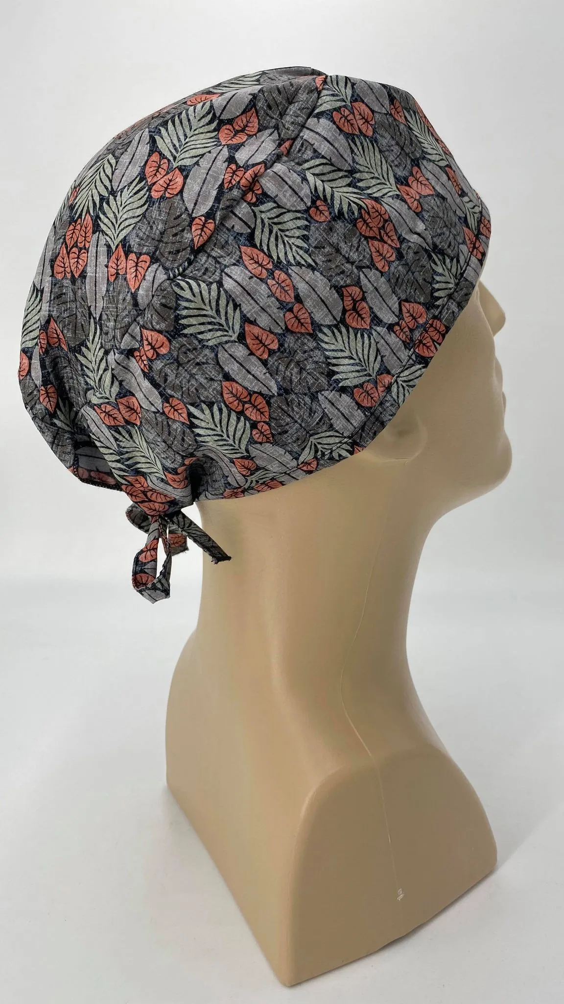 Scrub Cap Medical Surgeon Head Cover Surgical Hat Nurse Nursing Operating Room, Gray Feathers