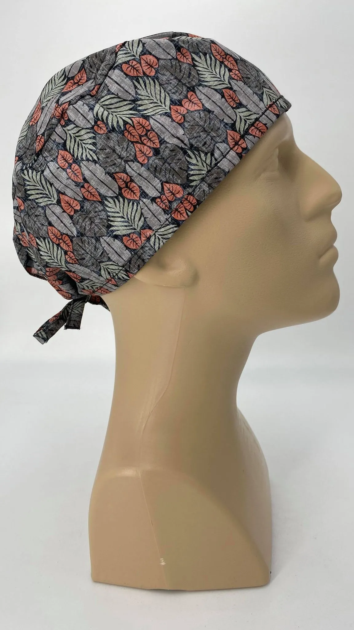 Scrub Cap Medical Surgeon Head Cover Surgical Hat Nurse Nursing Operating Room, Gray Feathers
