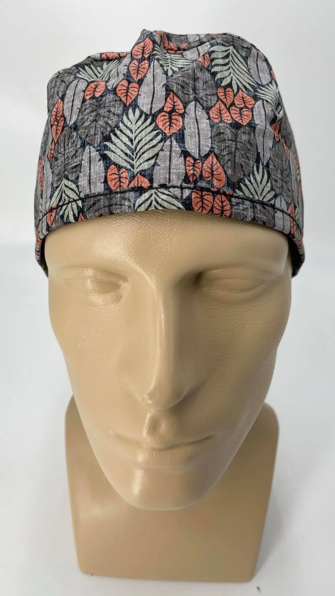 Scrub Cap Medical Surgeon Head Cover Surgical Hat Nurse Nursing Operating Room, Gray Feathers
