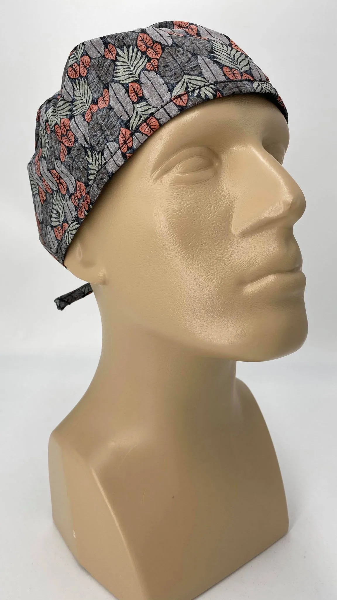 Scrub Cap Medical Surgeon Head Cover Surgical Hat Nurse Nursing Operating Room, Gray Feathers