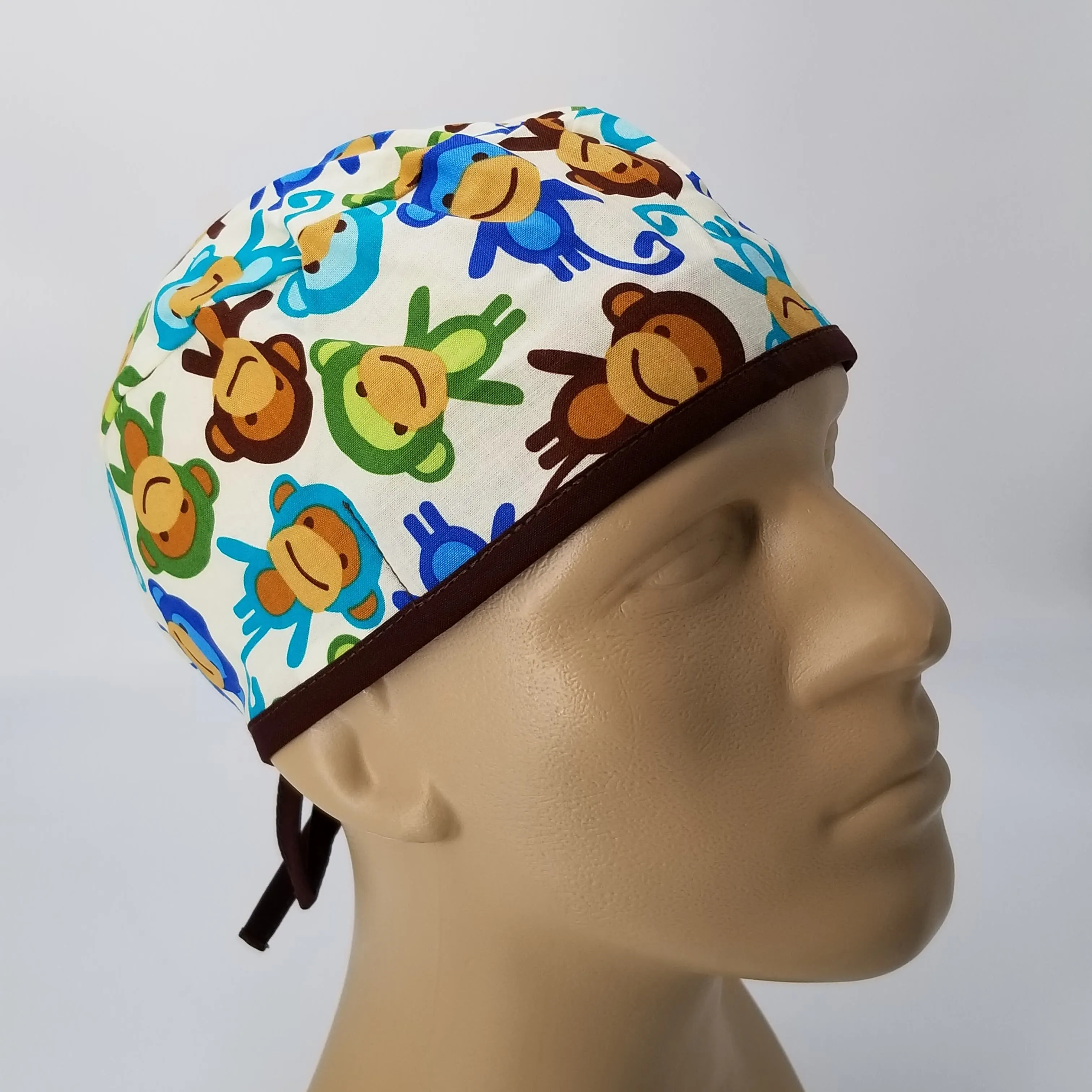 Scrub Cap Medical Surgeon Head Cover Surgical Hat Nurse Nursing Operating Room, Monkeys