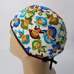 Scrub Cap Medical Surgeon Head Cover Surgical Hat Nurse Nursing Operating Room, Monkeys