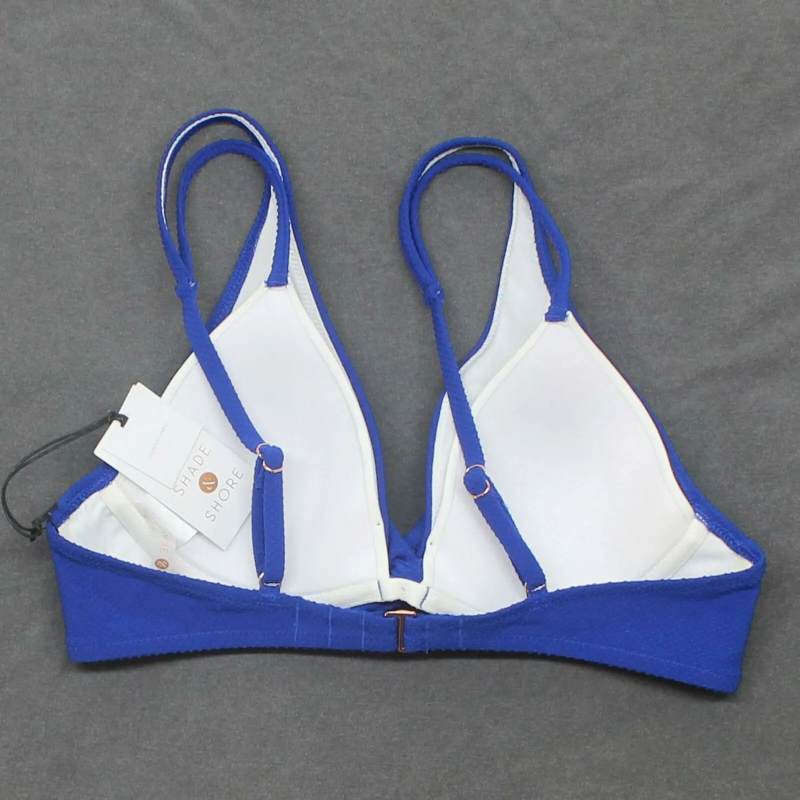 Shade & Shore Lightly Lined Twist-Front Textured Triangle Bikini Top