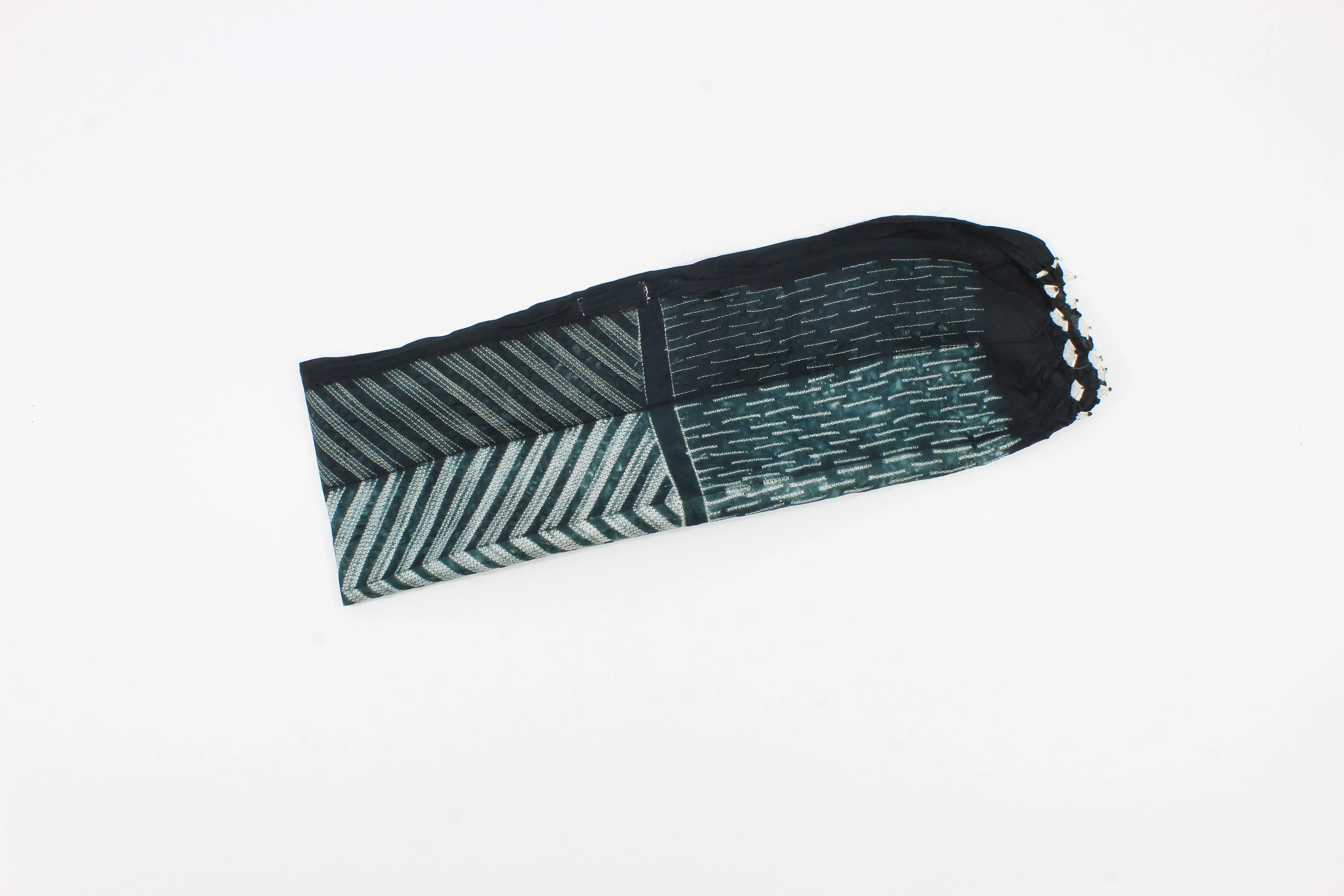 Shibori silk handmade gray and white Scarf