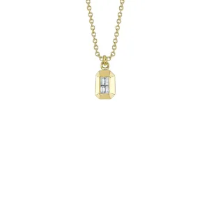 Shy Creation Baguette Diamond Geo Cut Necklace