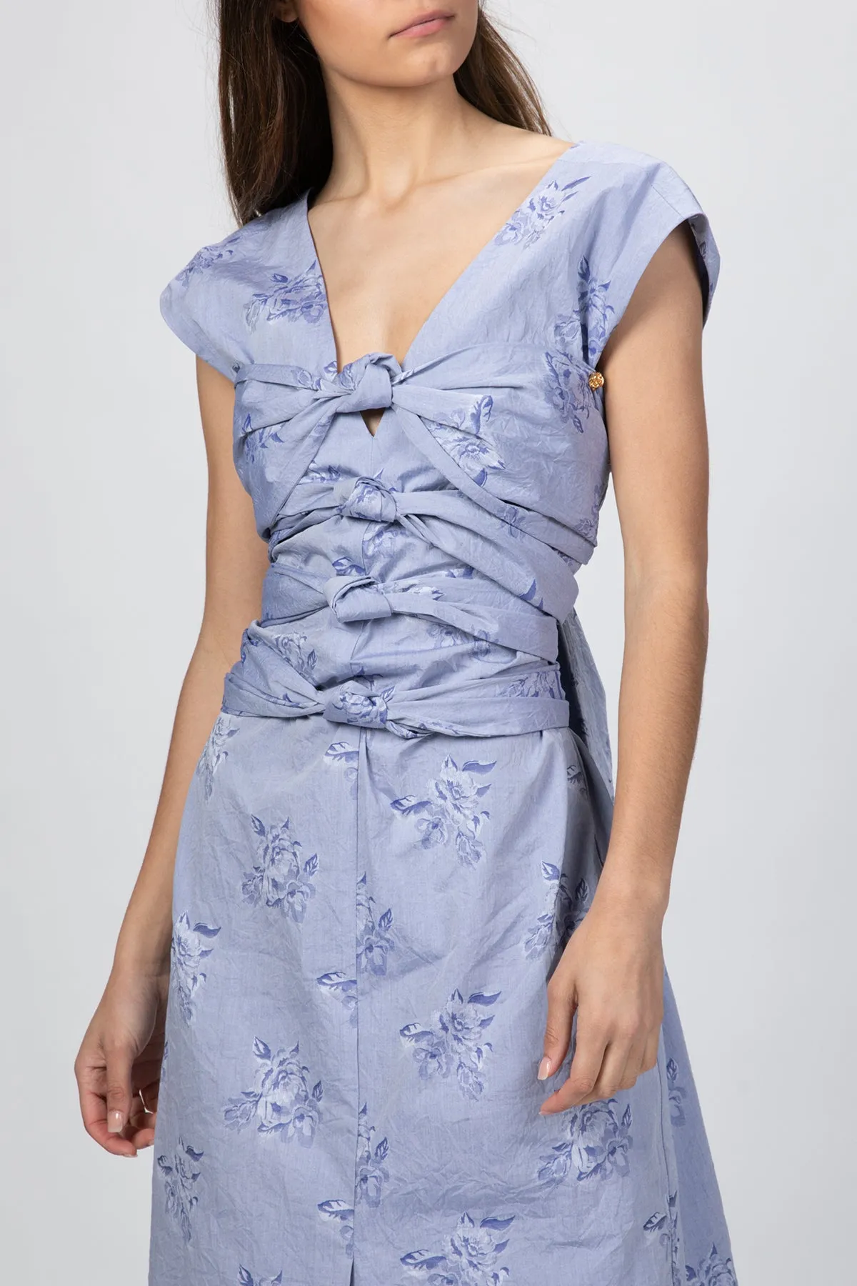 SILHOUETTE FLORAL-PRINT MAXI DRESS