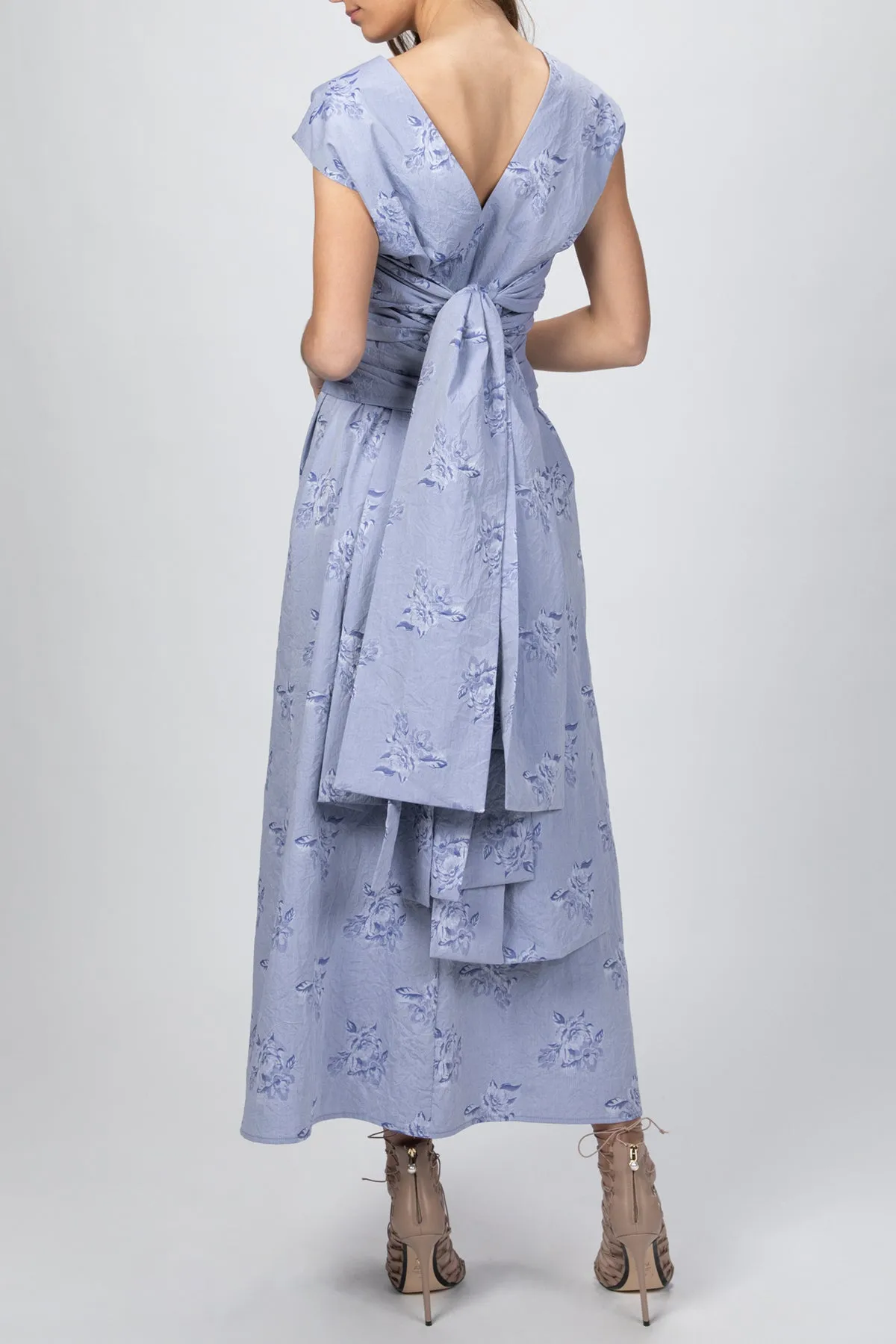SILHOUETTE FLORAL-PRINT MAXI DRESS