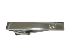 Silver Toned Etched Sleek Polar Bear Skinny Tie Clip