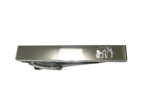 Silver Toned Etched Sleek Right Facing Elephant Skinny Tie Clip