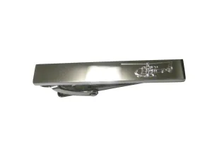 Silver Toned Etched Sleek Simple Helicopter Skinny Tie Clip