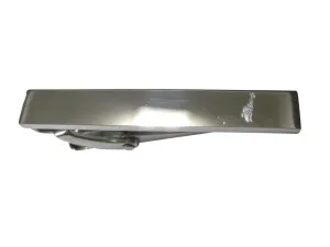 Silver Toned Etched Sleek Standing Giraffe Skinny Tie Clip